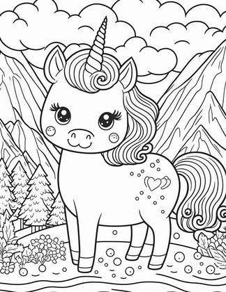 56 Cute Unicorn Printable Coloring Pages for Kids, Printable PDF File ...