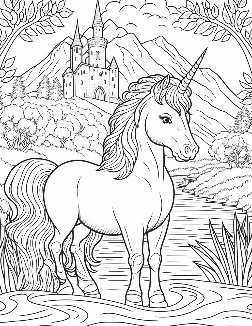56 Cute Unicorn Printable Coloring Pages for Kids, Printable PDF File Instant Download - raspiee