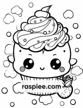 200 Kawaii Food Coloring Pages for Kids, Fun Homeschool Activities, Pr ...