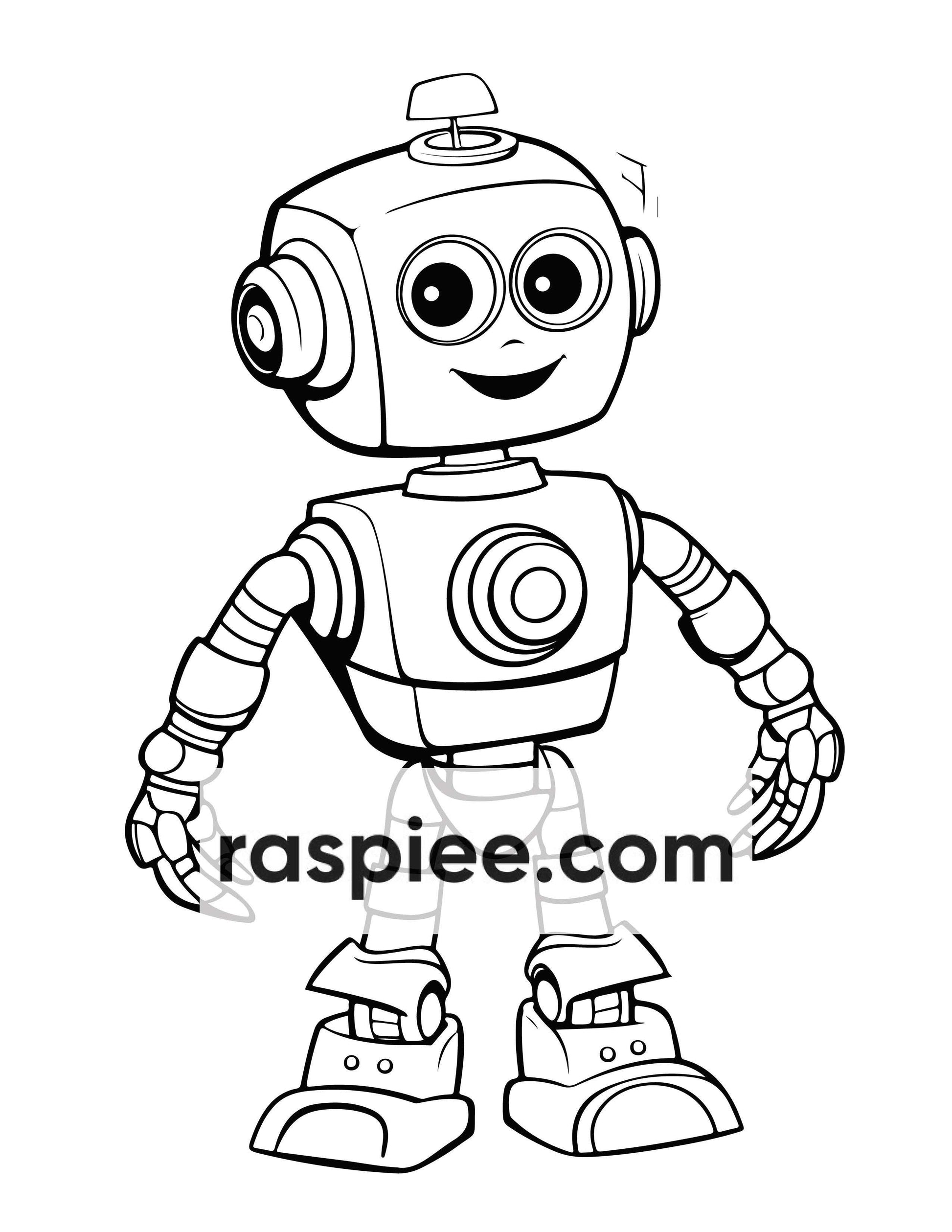 210 Robot Coloring Pages for Kids | Educational Preschool Activity Book Printable PDF – RASPIEE 210-robot-coloring-pages-for-kids-educational-preschool-activity-book-printable-pdf-raspiee
