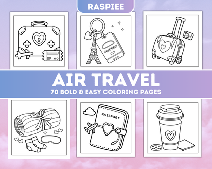 70 Bold & Easy Air Travel Coloring Pages