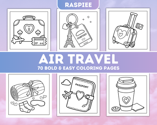 70 Bold & Easy Air Travel Coloring Pages