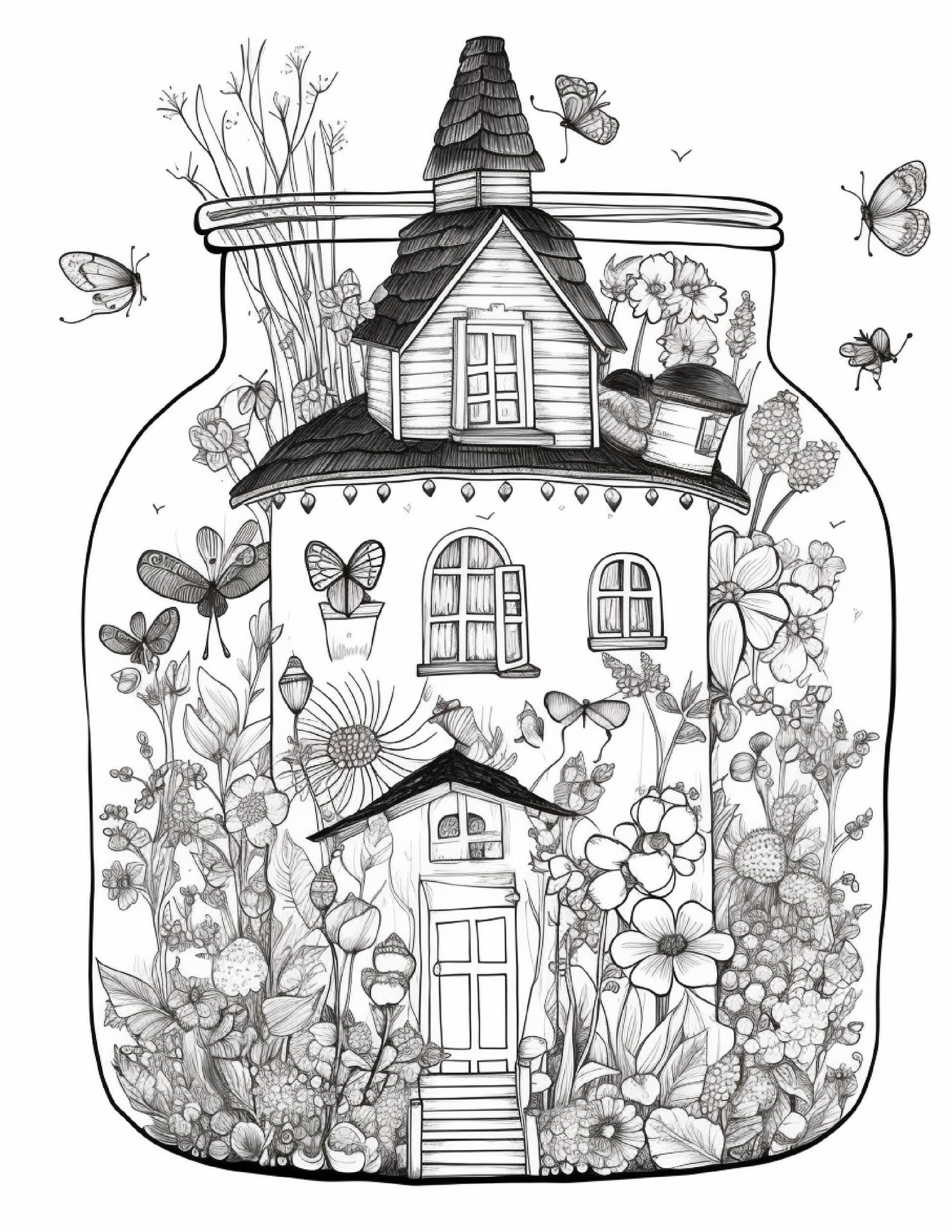  Adult Coloring Book: Fairy Houses and Fairies, for teens and  adults, 8.5 x 11”, Soft Cover, 50 Detailed Coloring Pages. Every Page is  Different. Anti-Stress, Anti-Anxiety: 9798363791130: Memories, Creating  Paper: Books