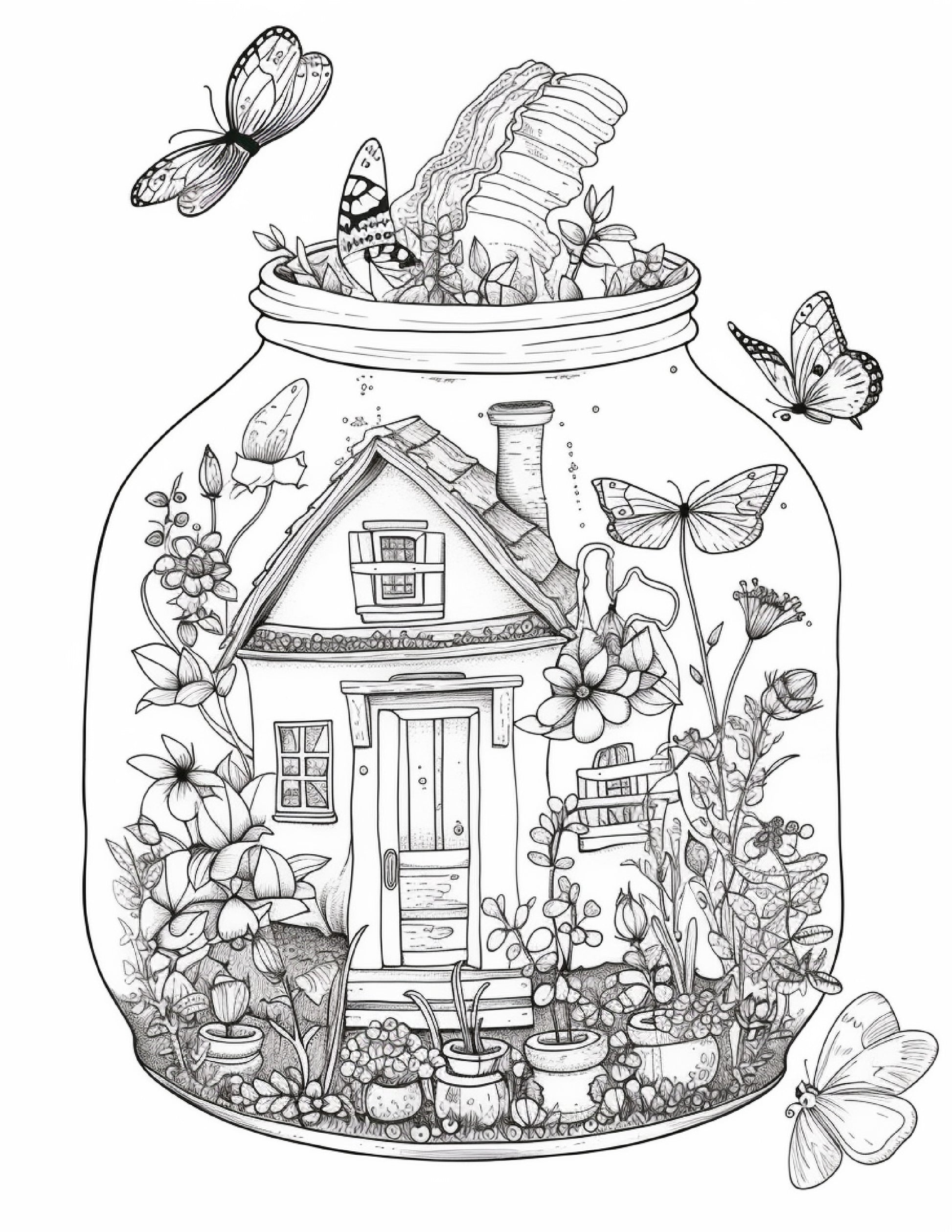Nice Little Town: 11 DIGITAL Coloring Book, Coloring Pages PDF, Coloring  Pages Printable, for Stress Relieving, for Relaxation 