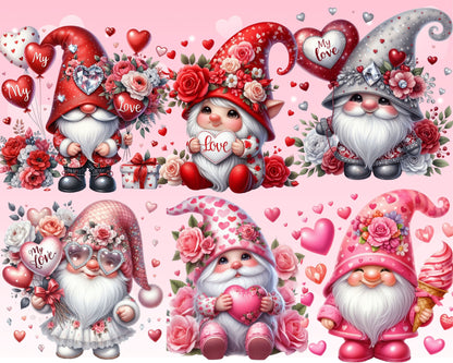 Valentine's Day Gnomes Clip Art Bundle