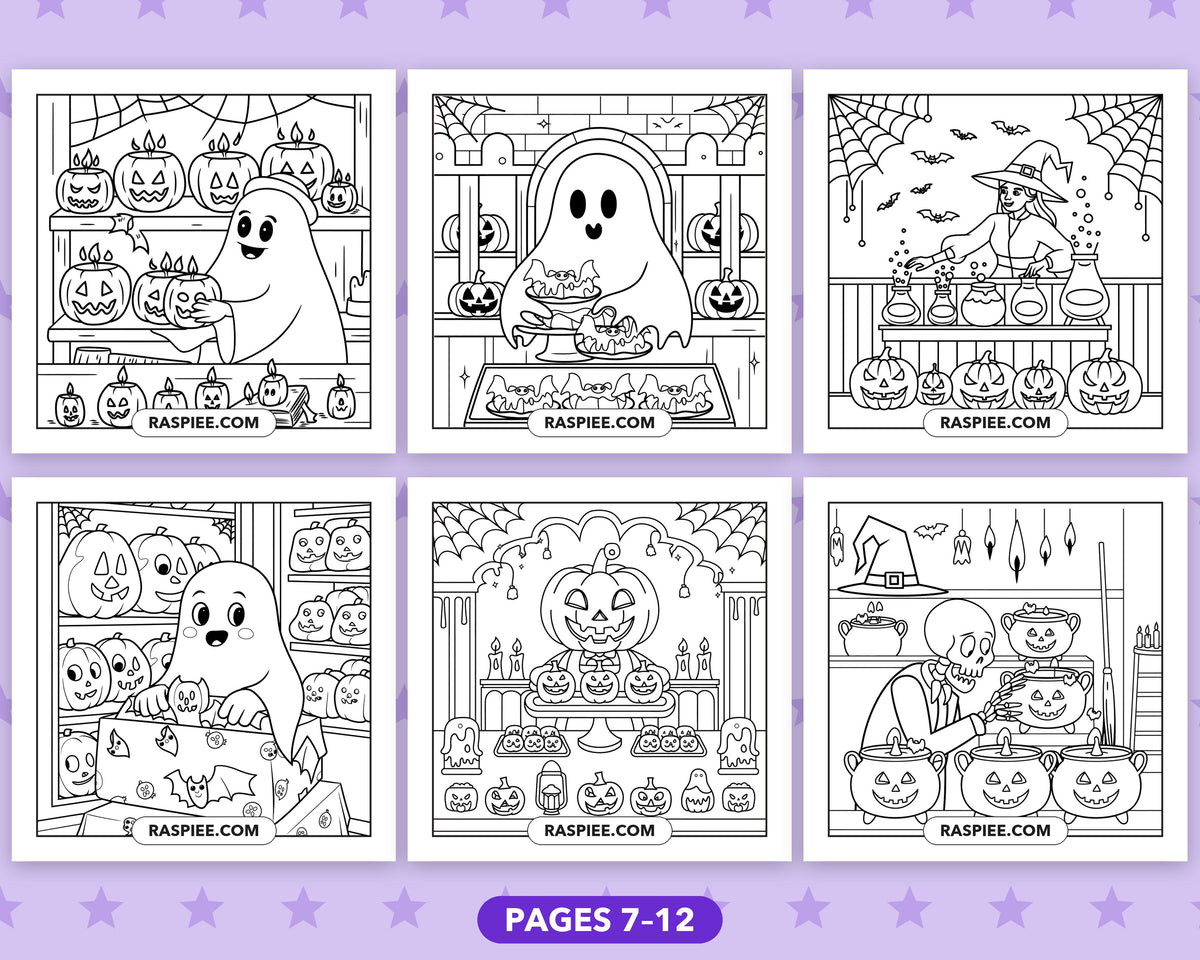 Spooky Shop Halloween bold and easy coloring pages, sample sheet 2
