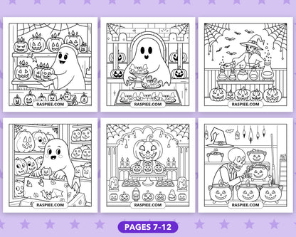 Spooky Shop Halloween bold and easy coloring pages, sample sheet 2
