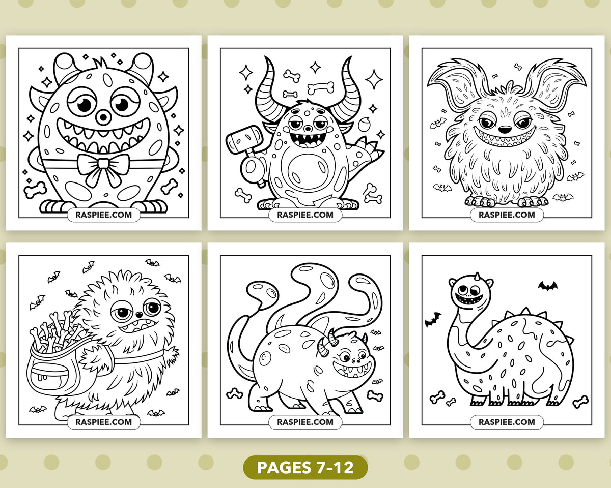 Creepy Monster bold and easy coloring pages, sample sheet 2
