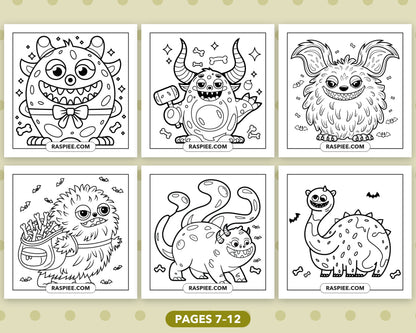 Creepy Monster bold and easy coloring pages, sample sheet 2
