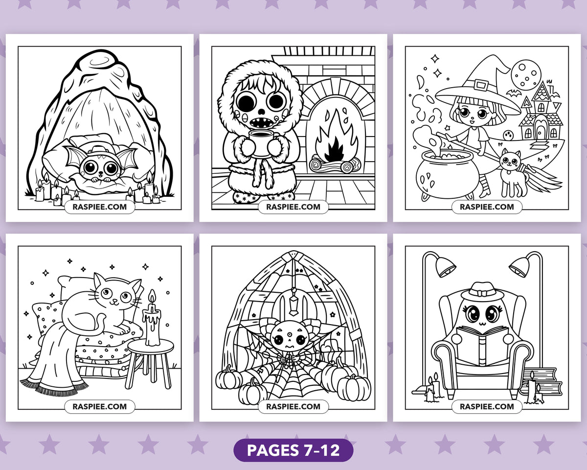 Little Spooky Halloween bold and easy coloring pages, sample sheet 2