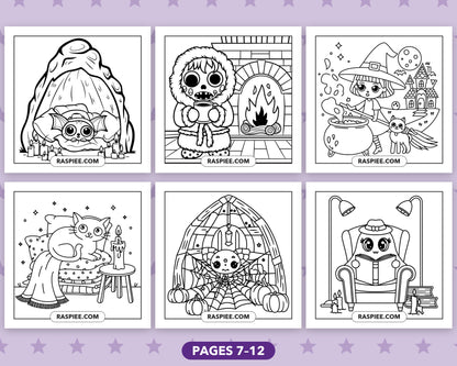 Little Spooky Halloween bold and easy coloring pages, sample sheet 2