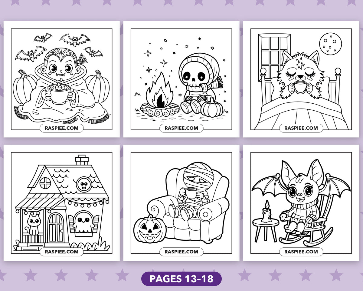 Little Spooky Halloween bold and easy coloring pages, sample sheet 3