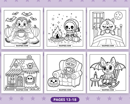 Little Spooky Halloween bold and easy coloring pages, sample sheet 3