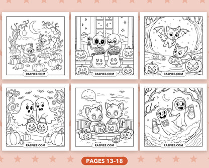 Creepy Friends Halloween bold and easy coloring pages, sample sheet 3