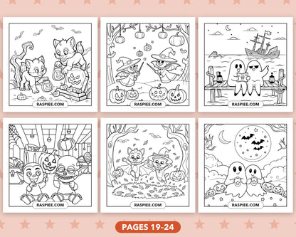 Creepy Friends Halloween bold and easy coloring pages, sample sheet 4