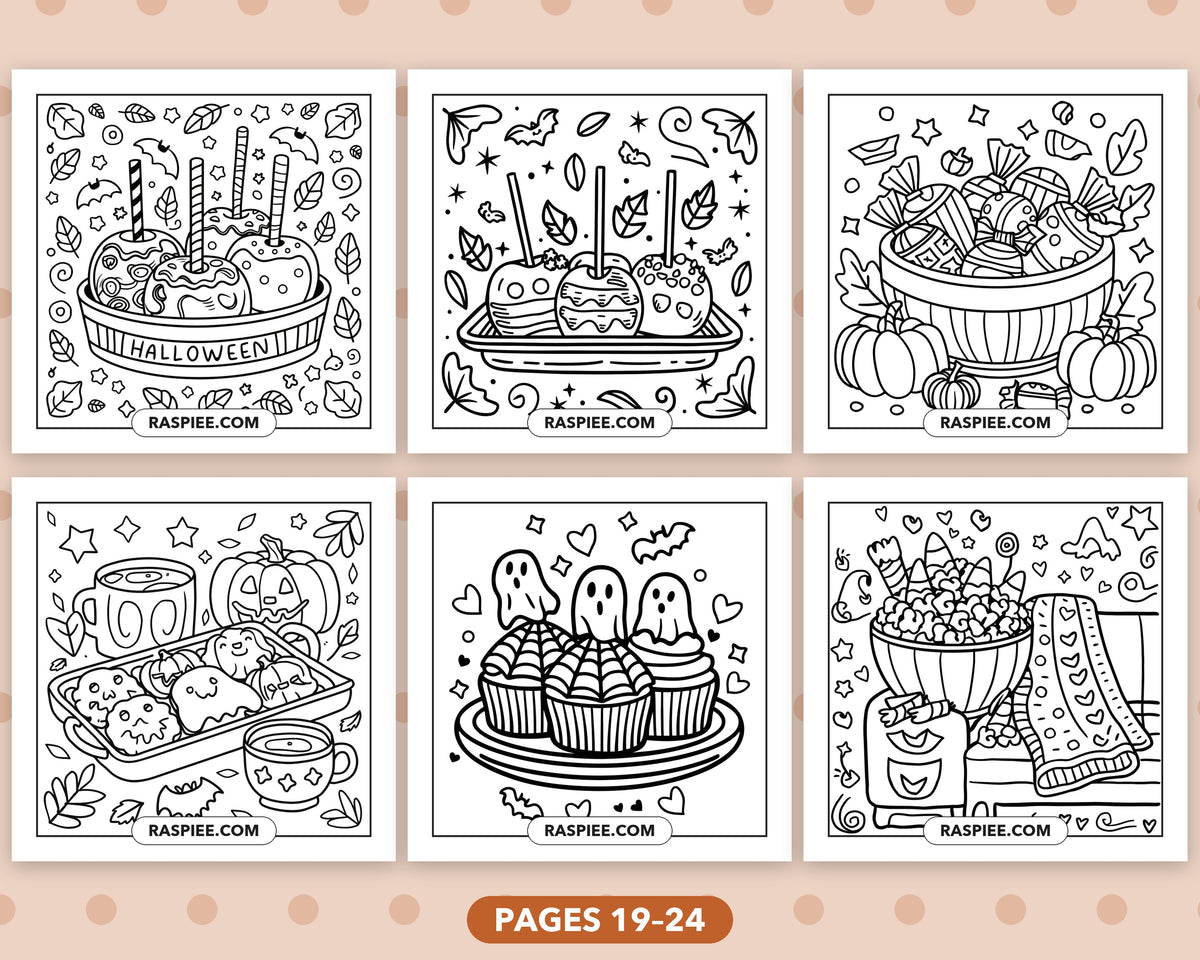 Cozy Halloween bold and easy coloring pages, sample sheet 4