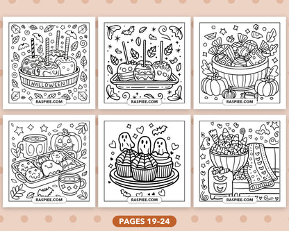 Cozy Halloween bold and easy coloring pages, sample sheet 4