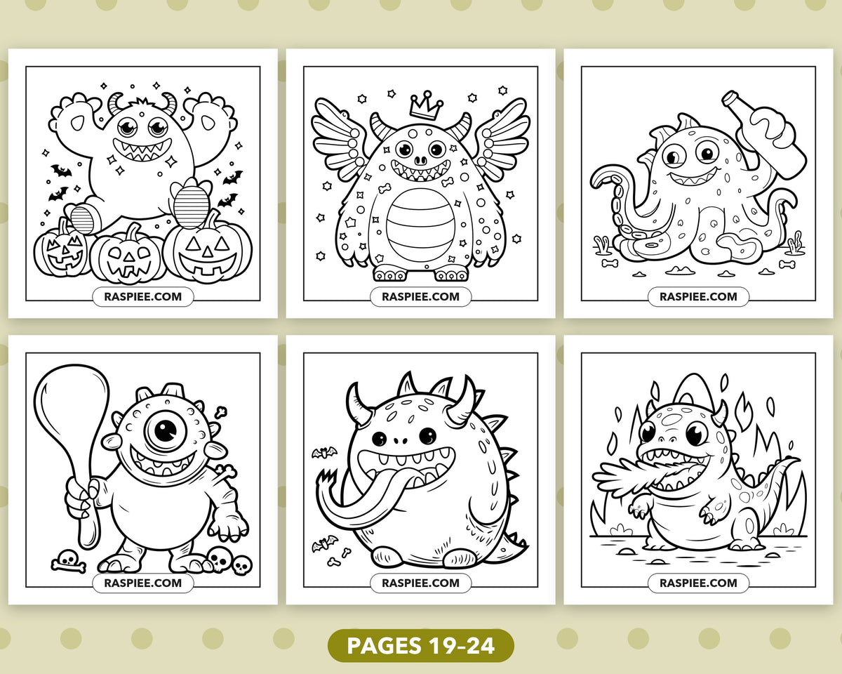 Creepy Monster bold and easy coloring pages, sample sheet 4