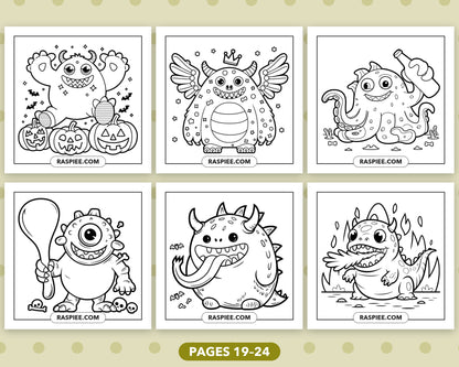 Creepy Monster bold and easy coloring pages, sample sheet 4