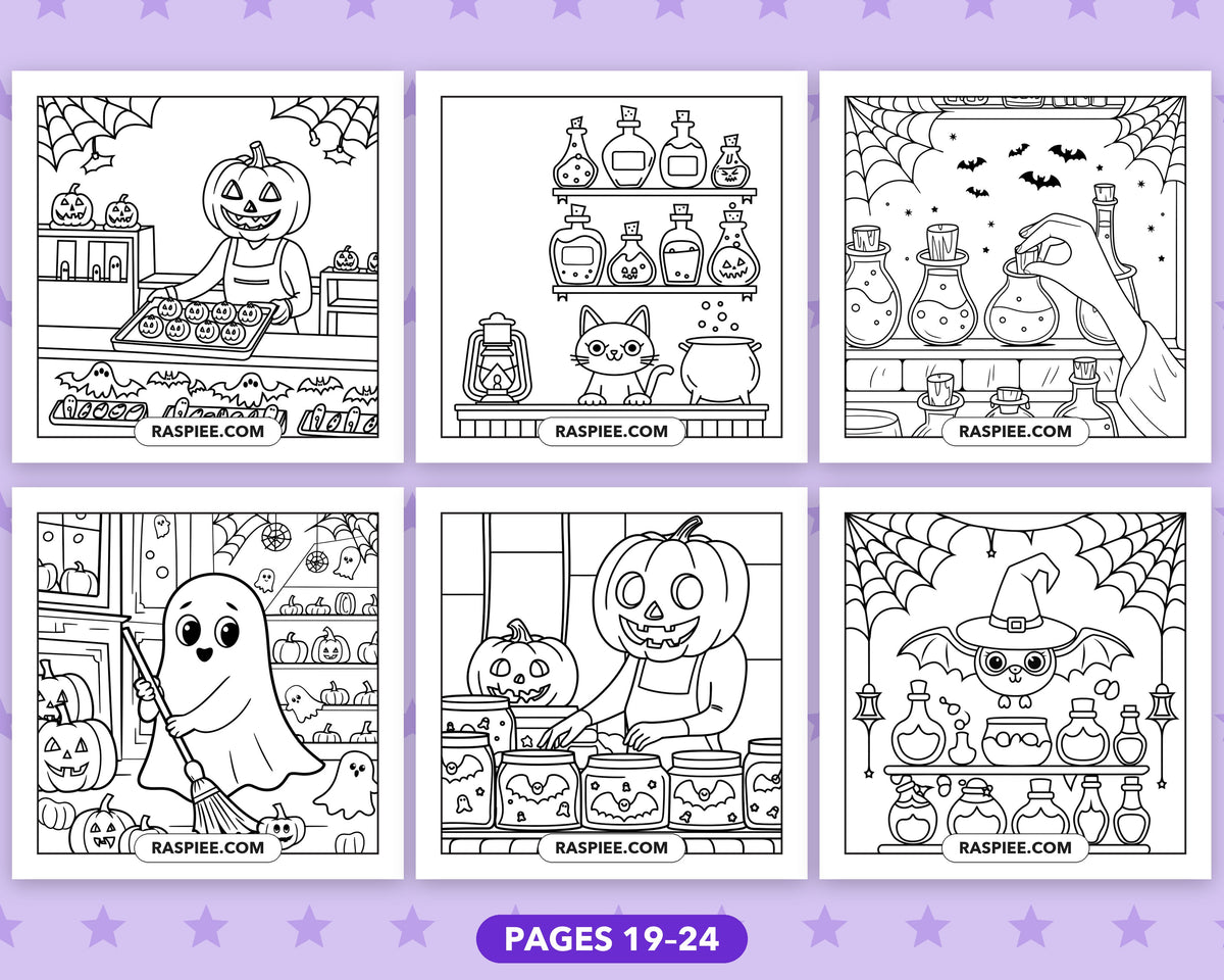 Spooky Shop Halloween bold and easy coloring pages, sample sheet 4