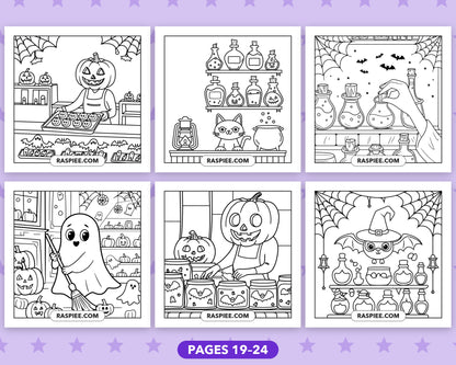 Spooky Shop Halloween bold and easy coloring pages, sample sheet 4