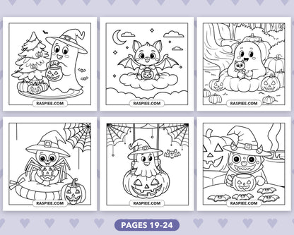Spooky Besties Halloween bold and easy coloring pages, sample sheet 4