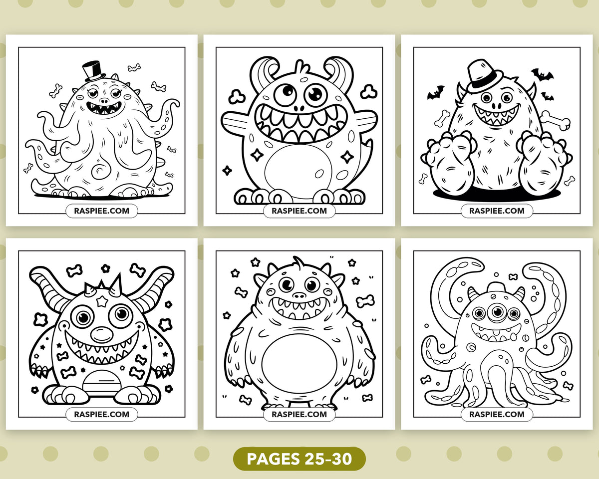 Creepy Monster bold and easy coloring pages, sample sheet 5