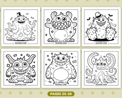 Creepy Monster bold and easy coloring pages, sample sheet 5
