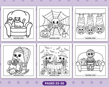 Little Spooky Halloween bold and easy coloring pages, sample sheet 5