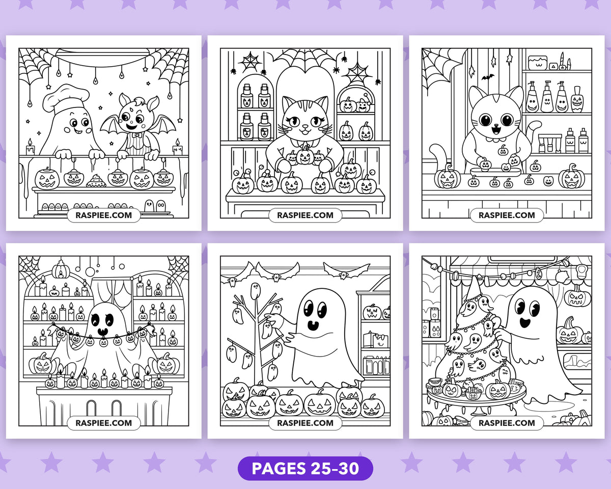 Spooky Shop Halloween bold and easy coloring pages, sample sheet 5