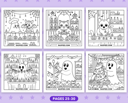 Spooky Shop Halloween bold and easy coloring pages, sample sheet 5