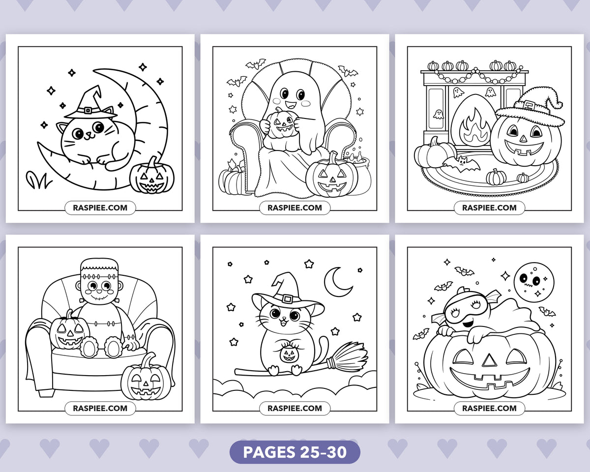 Spooky Besties Halloween bold and easy coloring pages, sample sheet 5