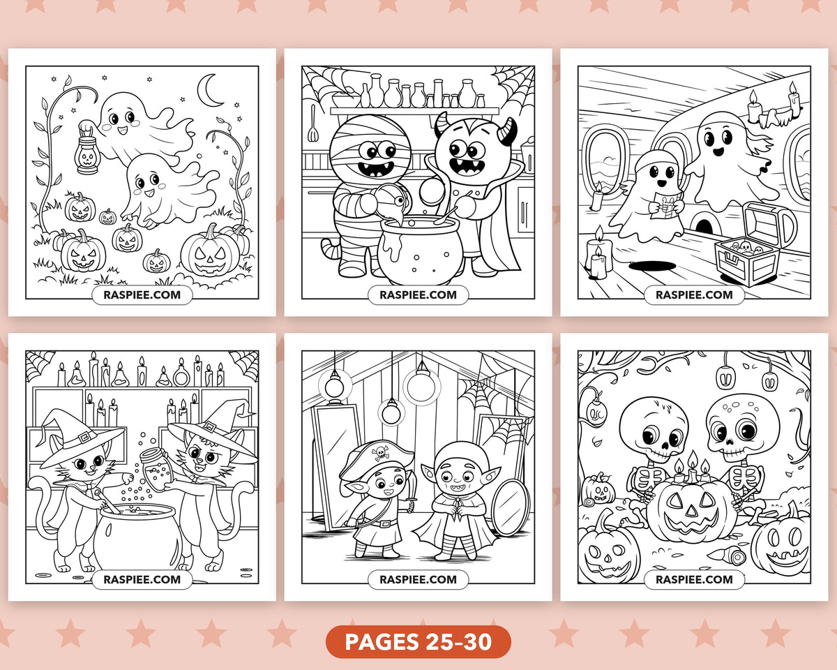 Creepy Friends Halloween bold and easy coloring pages, sample sheet 5