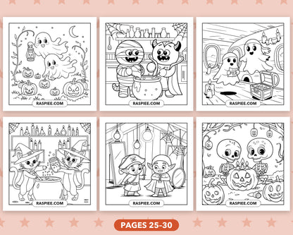 Creepy Friends Halloween bold and easy coloring pages, sample sheet 5