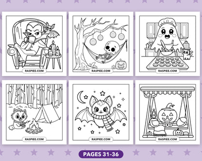 Little Spooky Halloween bold and easy coloring pages, sample sheet 6