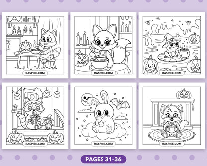 Spooky Times Halloween Animal bold and easy coloring pages, sample sheet 6