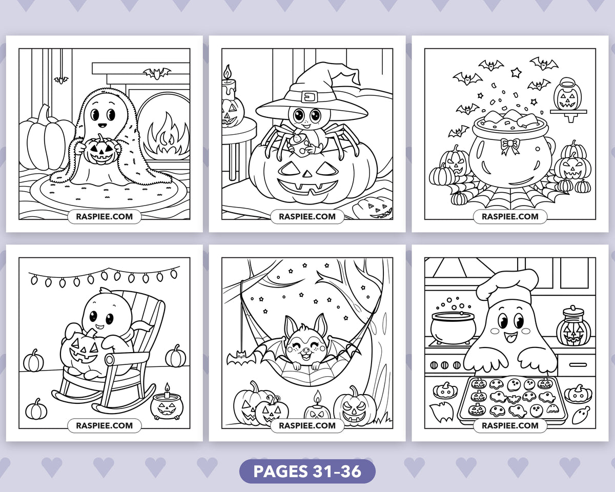 Spooky Besties Halloween bold and easy coloring pages, sample sheet 6