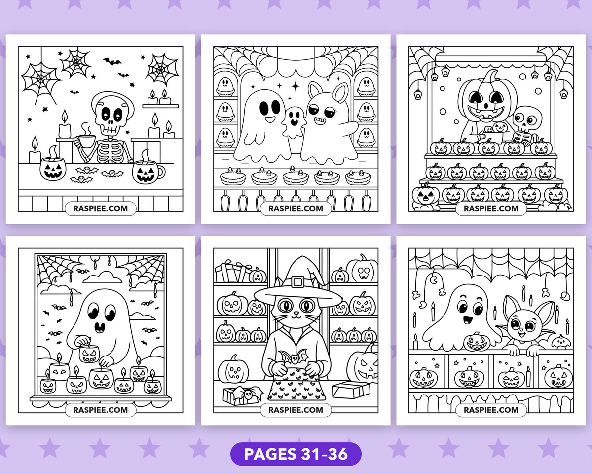 Spooky Shop Halloween bold and easy coloring pages, sample sheet 6