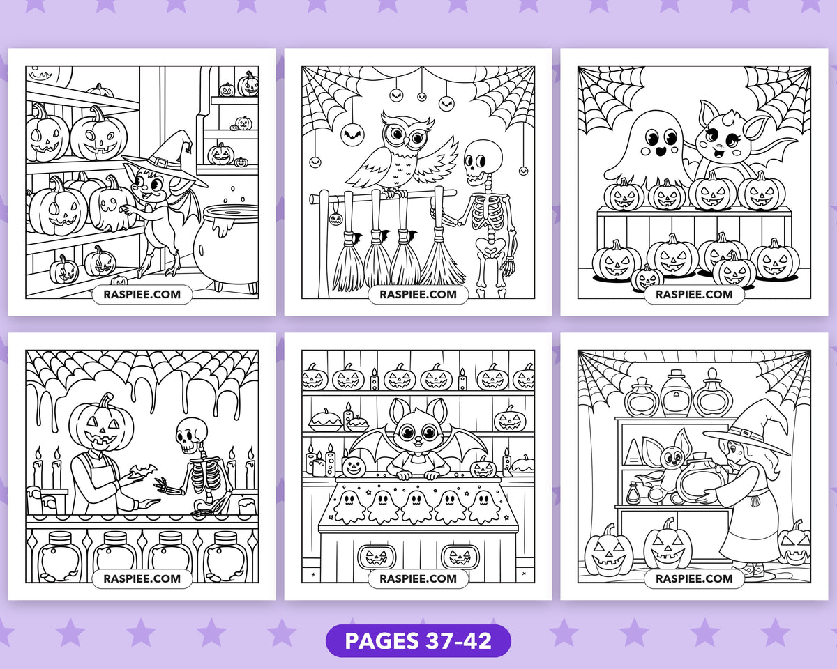 Spooky Shop Halloween bold and easy coloring pages, sample sheet 7
