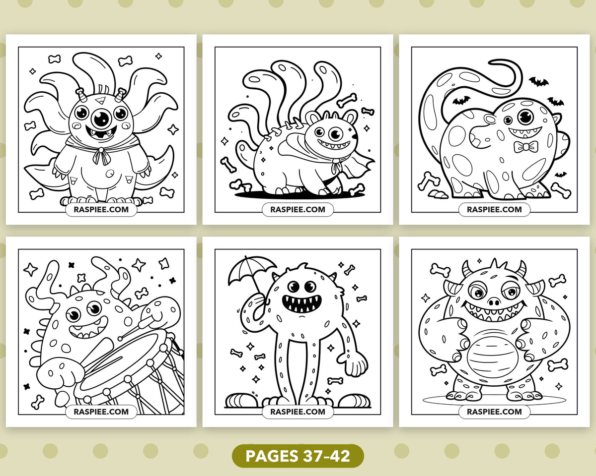 Creepy Monster bold and easy coloring pages, sample sheet 7