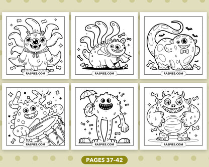 Creepy Monster bold and easy coloring pages, sample sheet 7