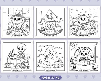 Spooky Besties Halloween bold and easy coloring pages, sample sheet 7