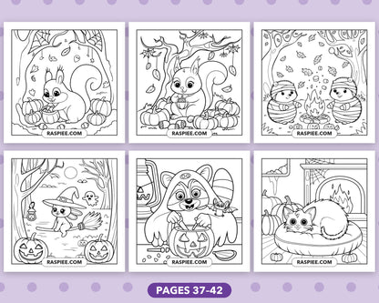 Spooky Times Halloween Animal bold and easy coloring pages, sample sheet 7