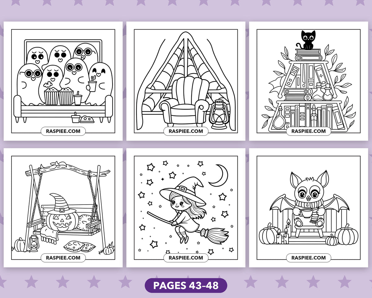 Little Spooky Halloween bold and easy coloring pages, sample sheet 8