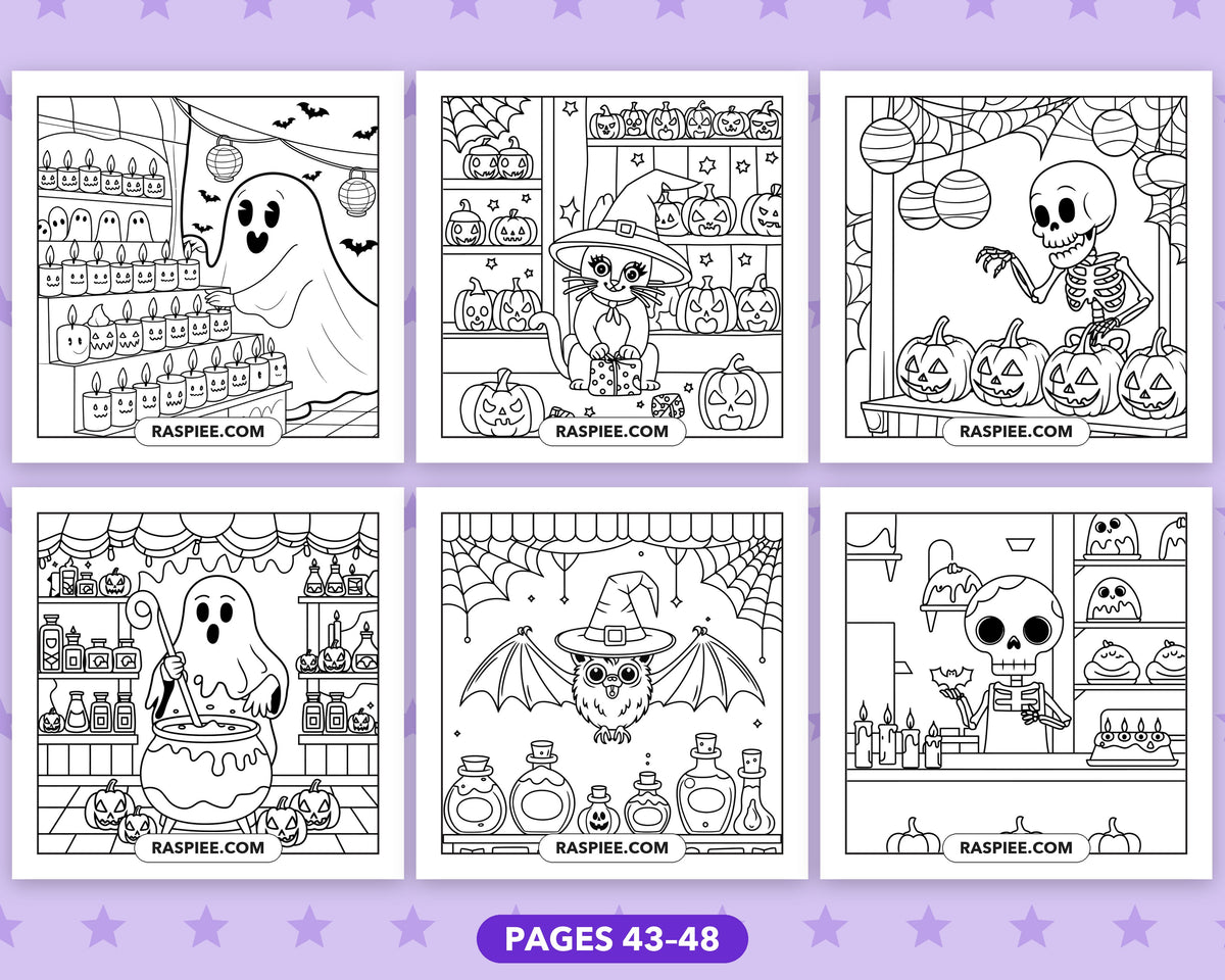 Spooky Shop Halloween bold and easy coloring pages, sample sheet 8