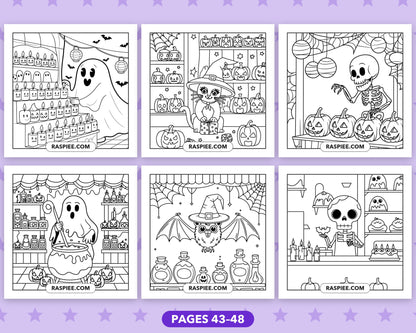 Spooky Shop Halloween bold and easy coloring pages, sample sheet 8