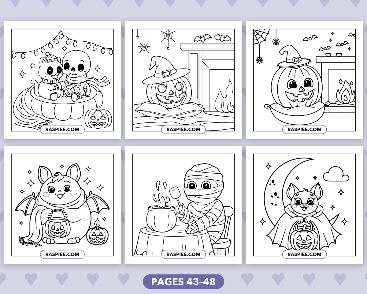 Spooky Besties Halloween bold and easy coloring pages, sample sheet 8