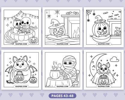 Spooky Besties Halloween bold and easy coloring pages, sample sheet 8