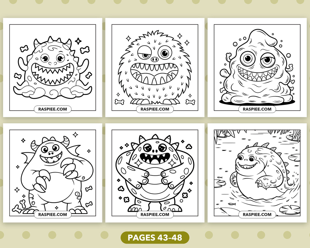 Creepy Monster bold and easy coloring pages, sample sheet 8