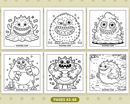 Creepy Monster bold and easy coloring pages, sample sheet 8